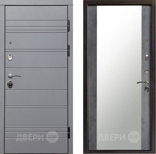 Дверь Престиж Линия Грэй Зеркало Бетон темный в Ивантеевке