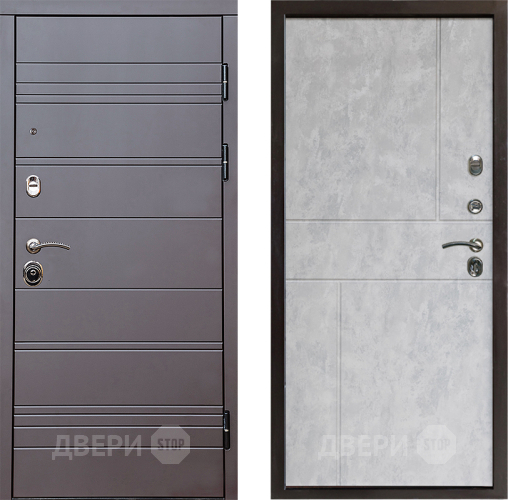 Входная металлическая Дверь Престиж Линия Браун Горизонт Бетон светлый в Ивантеевке