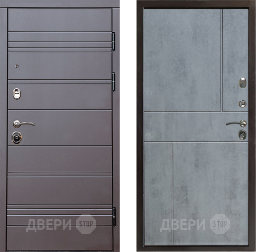 Дверь Престиж Линия Браун Горизонт Бетон темный в Ивантеевке