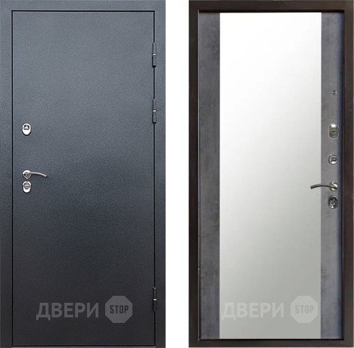 Дверь Престиж TERMO с терморазрывом Снегирь Серебро Зеркало Бетон темный в Ивантеевке
