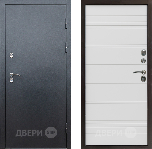 Входная металлическая Дверь Престиж TERMO с терморазрывом Снегирь Серебро Line Белый в Ивантеевке
