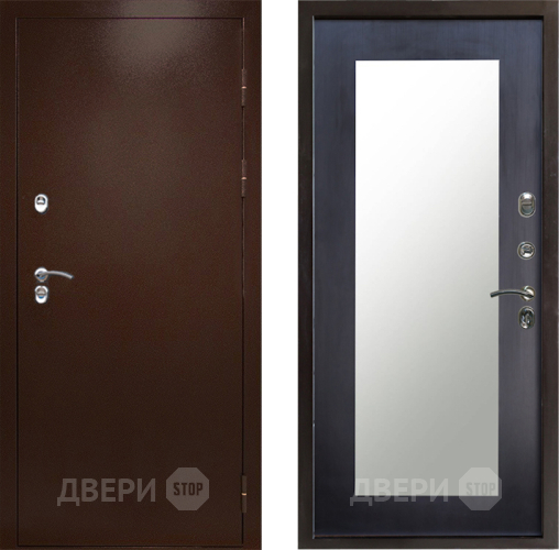 Дверь Престиж TERMO с терморазрывом Снегирь Медь Зеркало пастораль Венге в Ивантеевке