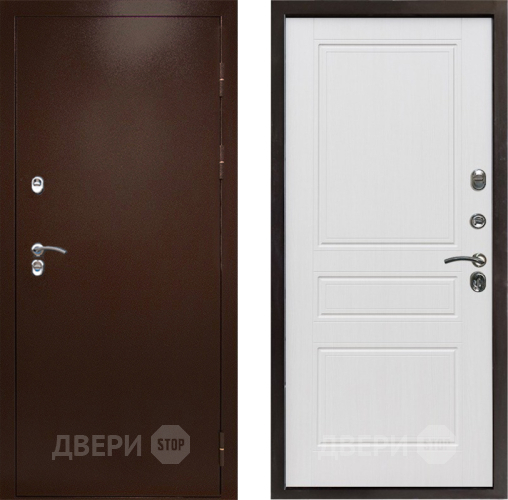 Входная металлическая Дверь Престиж TERMO с терморазрывом Снегирь Медь Классика Белое дерево в Ивантеевке
