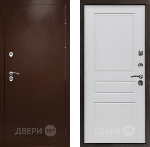 Входная металлическая Дверь Престиж TERMO с терморазрывом Снегирь Медь Классика Белый матовый в Ивантеевке