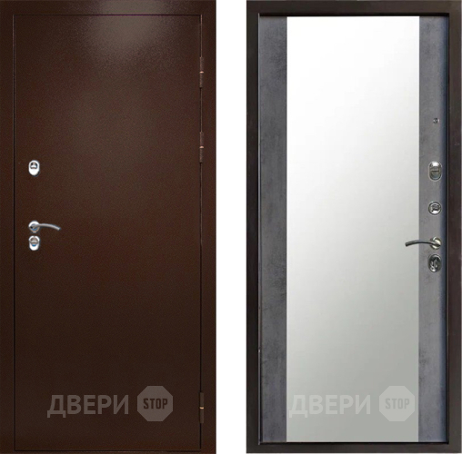 Входная металлическая Дверь Престиж TERMO с терморазрывом Снегирь Медь Зеркало Бетон темный в Ивантеевке