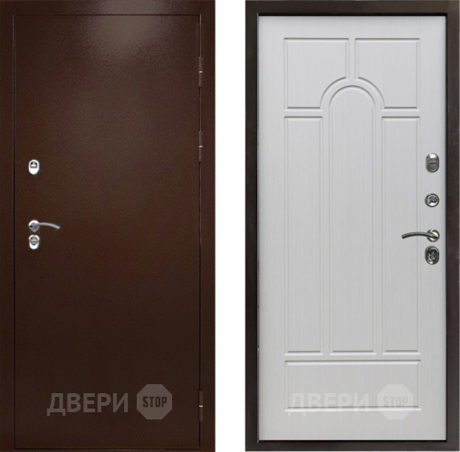 Входная металлическая Дверь Престиж TERMO с терморазрывом Снегирь Медь Арка Лиственница белая в Ивантеевке