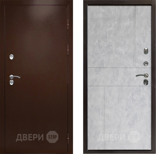 Входная металлическая Дверь Престиж TERMO с терморазрывом Снегирь Медь Горизонт Бетон светлый в Ивантеевке