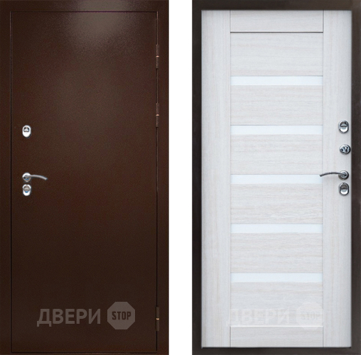 Входная металлическая Дверь Престиж TERMO с терморазрывом Снегирь Медь Царга Лиственница белая в Ивантеевке