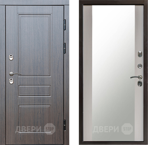 Входная металлическая Дверь Престиж TERMO с терморазрывом Классика Зеркало Лиственница белая в Ивантеевке