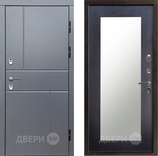 Входная металлическая Дверь Престиж TERMO с терморазрывом Горизонт Грэй Зеркало пастораль Венге в Ивантеевке