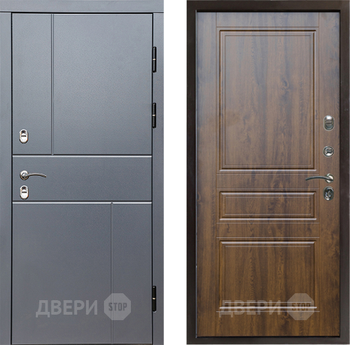 Входная металлическая Дверь Престиж TERMO с терморазрывом Горизонт Грэй Классика Дуб в Ивантеевке