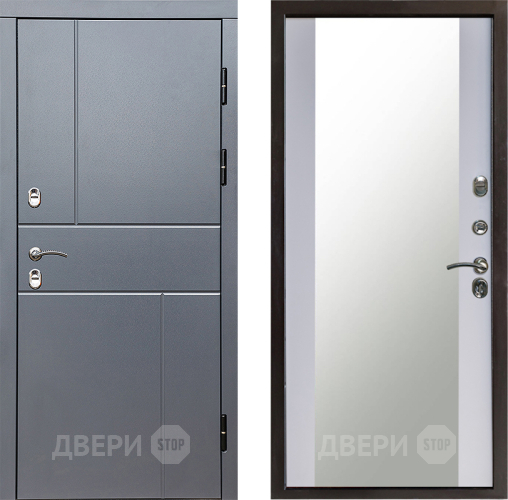 Дверь Престиж TERMO с терморазрывом Горизонт Грэй Зеркало Белый софт в Ивантеевке