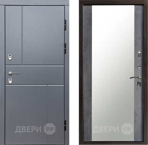 Дверь Престиж TERMO с терморазрывом Горизонт Грэй Зеркало Бетон темный в Ивантеевке