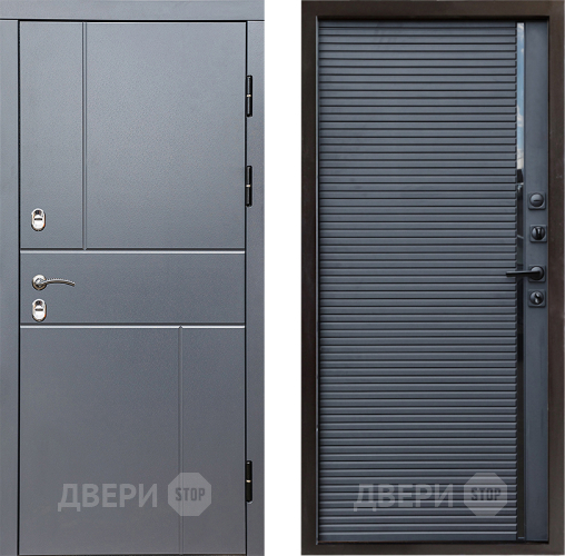 Входная металлическая Дверь Престиж TERMO с терморазрывом Горизонт Грэй Porte Черный кварц в Ивантеевке