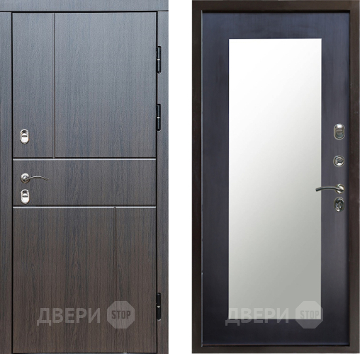Входная металлическая Дверь Престиж TERMO с терморазрывом Горизонт Венге Зеркало пастораль Венге в Ивантеевке