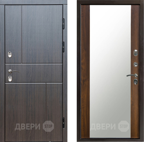 Входная металлическая Дверь Престиж TERMO с терморазрывом Горизонт Венге Зеркало Дуб в Ивантеевке