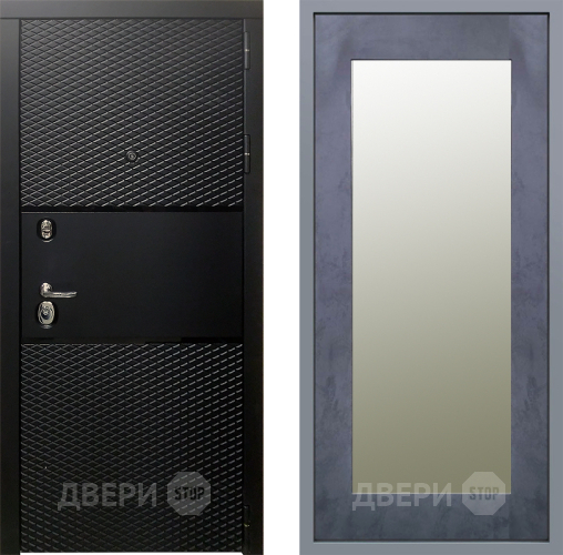 Дверь Заводские двери Тефлон Зеркало Модерн Бетон темный в Ивантеевке