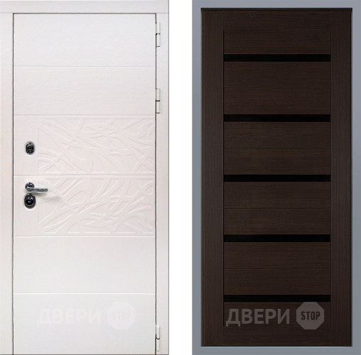 Дверь Заводские двери Дэко Вайт СБ-1 орех тисненый в Ивантеевке