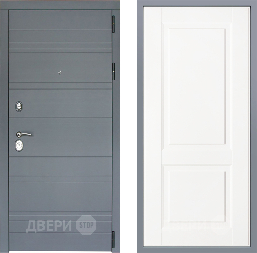 Дверь Заводские двери Лира Софт графит Доррен Белый софт в Ивантеевке