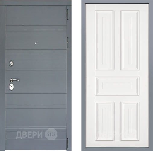 Дверь Заводские двери Лира Софт графит Уругвай Белый софт в Ивантеевке