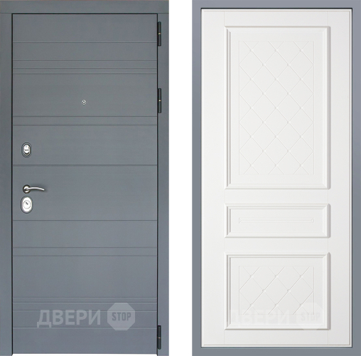 Дверь Заводские двери Лира Софт графит Урбино Белый софт в Ивантеевке
