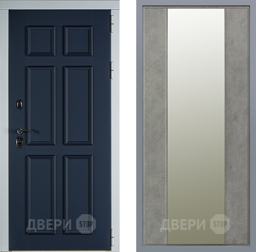 Дверь Заводские двери Стокгольм Зеркало Макси Бетон темный в Ивантеевке