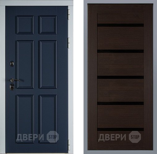 Дверь Заводские двери Стокгольм СБ-1 орех тисненый в Ивантеевке