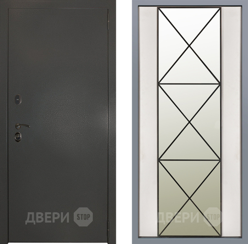 Дверь Заводские двери Эталон 3к антик серебро Зеркало Перфекто Структурное дерево в Ивантеевке