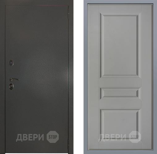 Дверь Заводские двери Эталон 3к антик серебро Стокгольм Грей софт в Ивантеевке