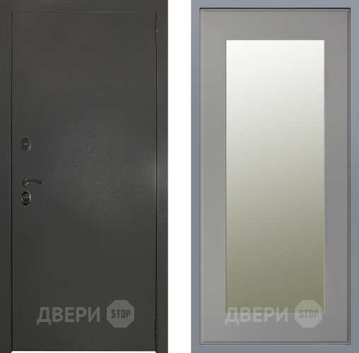 Дверь Заводские двери Эталон 3к антик серебро Зеркало Модерн Грей софт в Ивантеевке