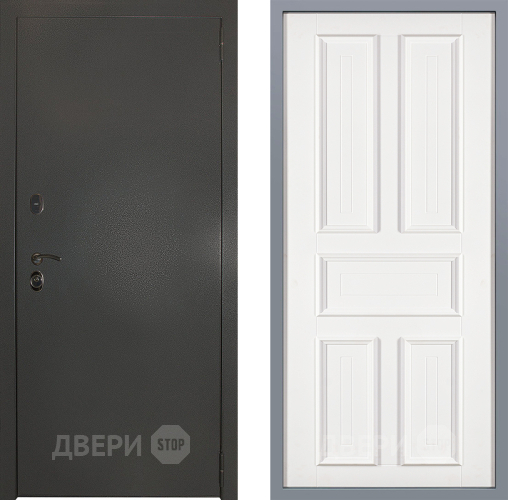 Дверь Заводские двери Эталон 3к антик серебро Уругвай Белый софт в Ивантеевке