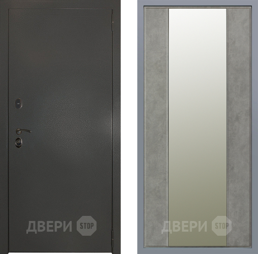 Дверь Заводские двери Эталон 3к антик серебро Зеркало Макси Бетон темный в Ивантеевке