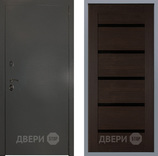 Дверь Заводские двери Эталон 3к антик серебро СБ-1 орех тисненый в Ивантеевке