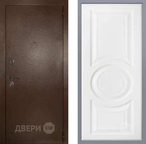 Дверь Заводские двери Эталон 3к антик медь Неаполь Лофт белый в Ивантеевке