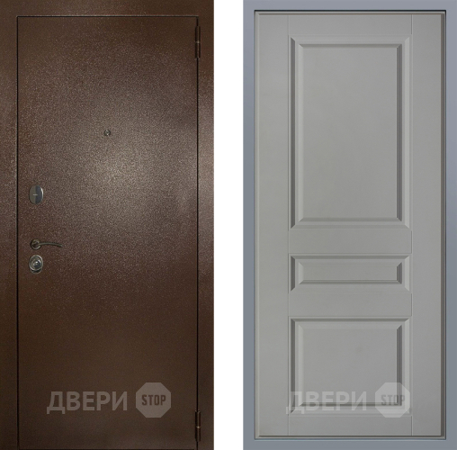 Дверь Заводские двери Эталон 3к антик медь Стокгольм Грей софт в Ивантеевке