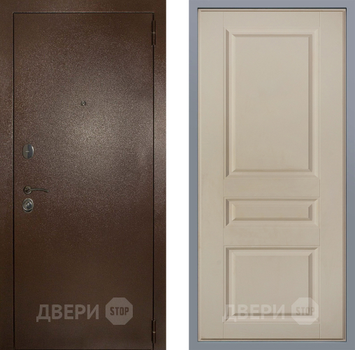 Дверь Заводские двери Эталон 3к антик медь Стокгольм Шампань в Ивантеевке