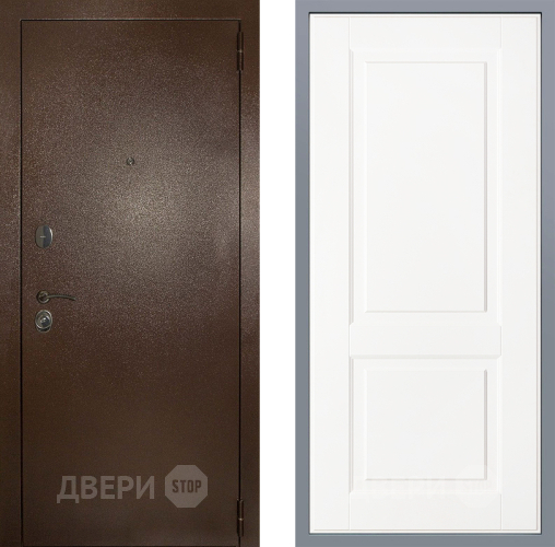 Дверь Заводские двери Эталон 3к антик медь Доррен Белый софт в Ивантеевке