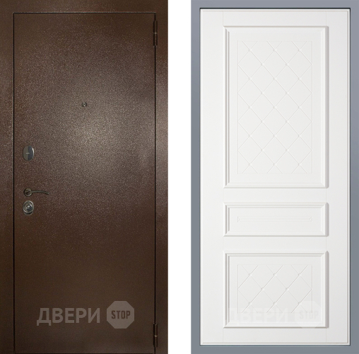 Дверь Заводские двери Эталон 3к антик медь Урбино Белый софт в Ивантеевке