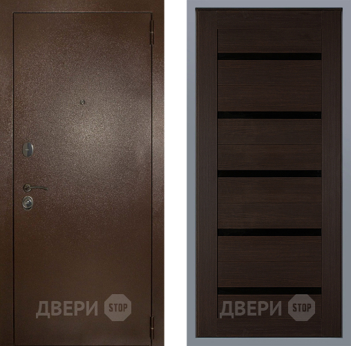 Дверь Заводские двери Эталон 3к антик медь СБ-1 орех тисненый в Ивантеевке