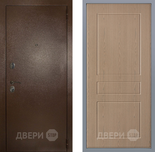 Дверь Заводские двери Эталон 3к антик медь К-2 Беленый дуб в Ивантеевке