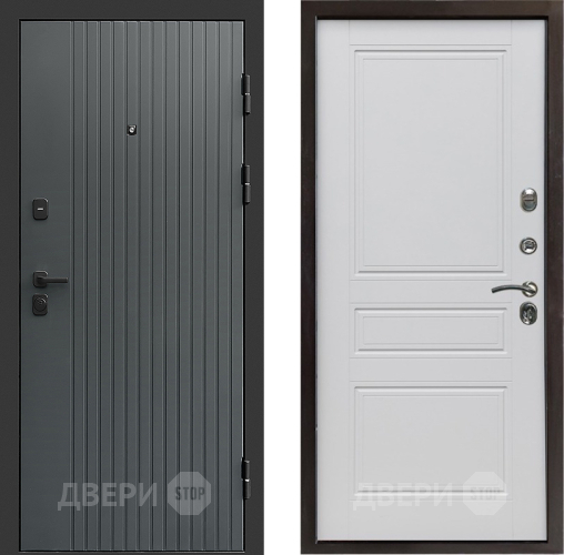 Входная металлическая Дверь Престиж Tvist Grey Классика Белый матовый в Ивантеевке