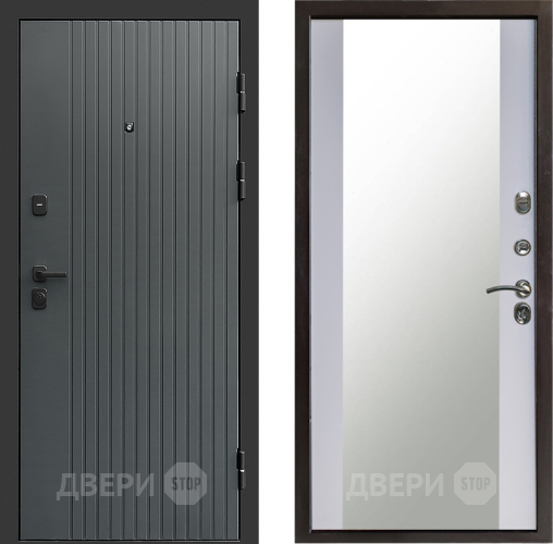 Дверь Престиж Tvist Grey Зеркало Белый софт в Ивантеевке