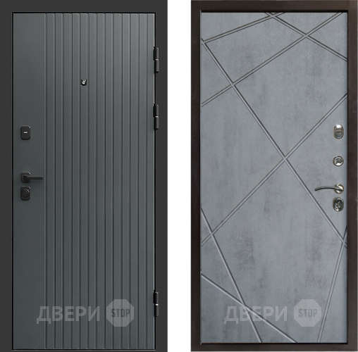Входная металлическая Дверь Престиж Tvist Grey Лучи Бетон темный в Ивантеевке