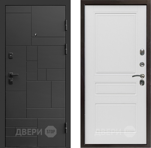 Входная металлическая Дверь Престиж Kvadro Классика Лиственница белая в Ивантеевке