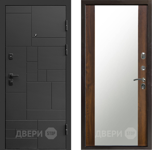Входная металлическая Дверь Престиж Kvadro Зеркало Дуб в Ивантеевке