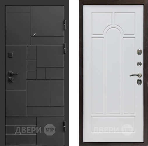Входная металлическая Дверь Престиж Kvadro Арка Белое дерево в Ивантеевке