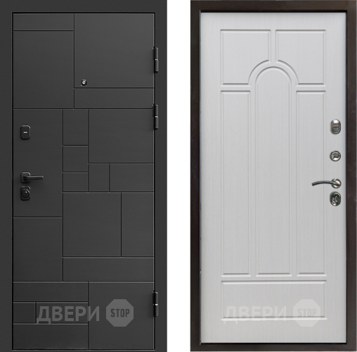 Входная металлическая Дверь Престиж Kvadro Арка Лиственница белая в Ивантеевке