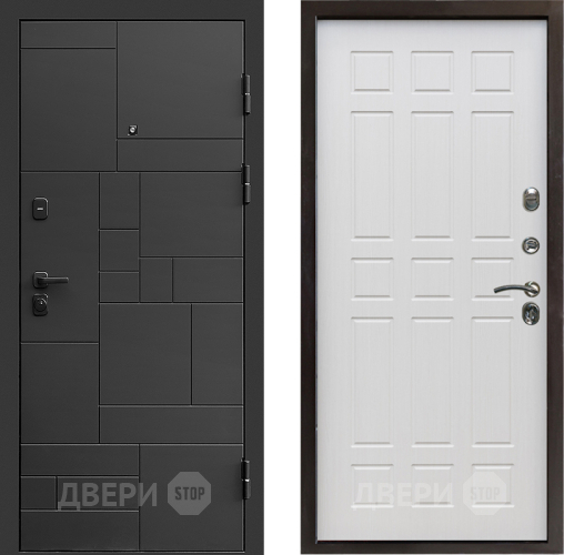 Входная металлическая Дверь Престиж Kvadro Спарта Лиственница белая в Ивантеевке