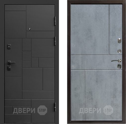 Входная металлическая Дверь Престиж Kvadro Горизонт Бетон темный в Ивантеевке