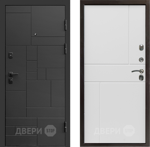 Входная металлическая Дверь Престиж Kvadro Горизонт Бетон белый в Ивантеевке